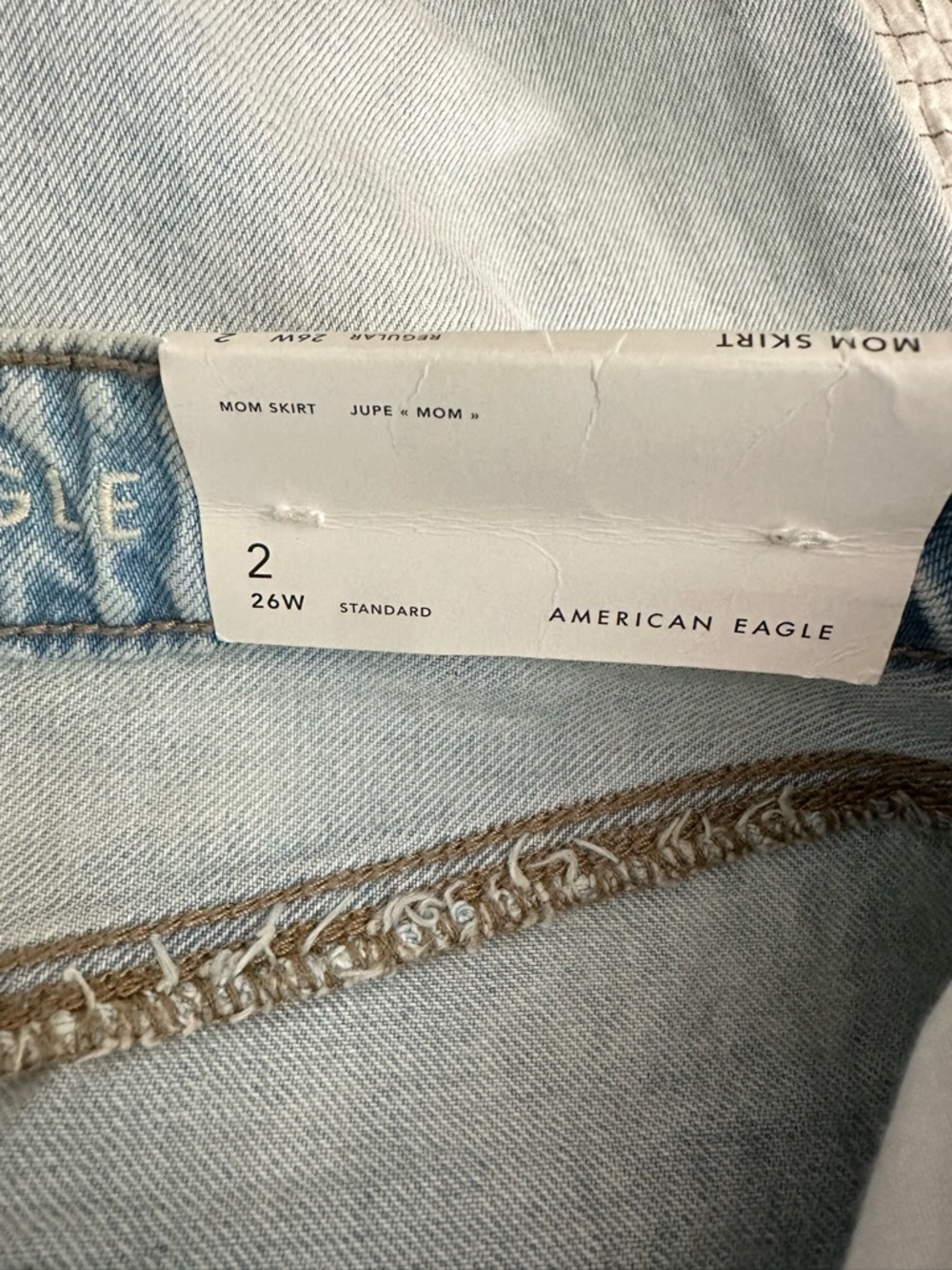 American eagle mom skirt Light Blue Denim Skirt waist 26 Size 2reg - Picture 5 of 7
